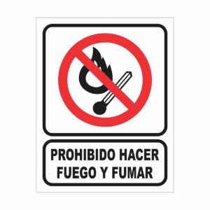 Cartel Prohibido Hacer Fuego y Fumar
