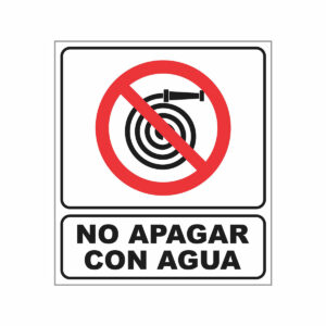 Cartel No Apagar con Agua