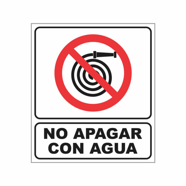 Cartel No Apagar con Agua