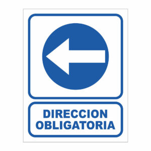 Cartel Direcci?n Obligatoria con Flecha a la Izquierda