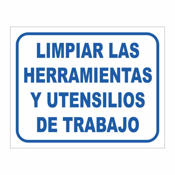 Cartel Limpiar las Herramientas y Utensilios de Trabajo