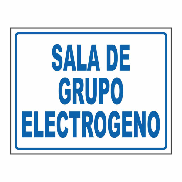 Cartel Sala de Grupo Electrogeno