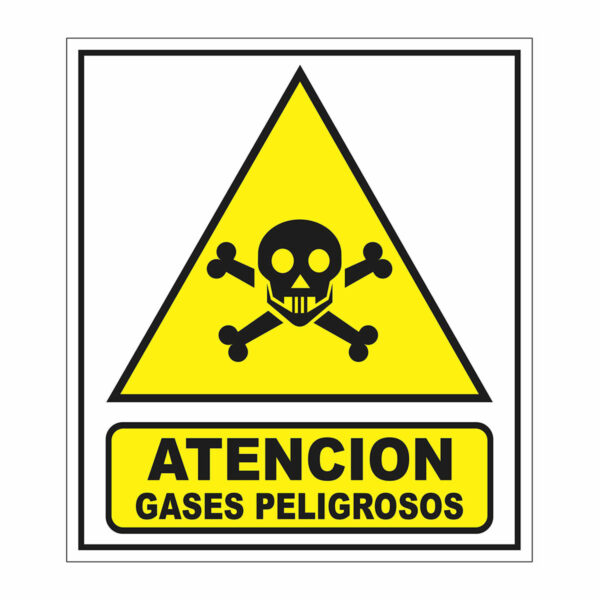 Cartel Atención Gases Peligrosos