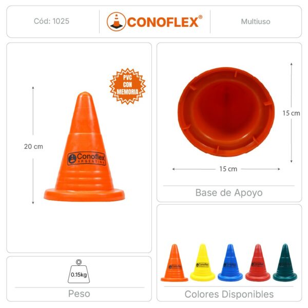 CONO MULTIUSO FLEXIBLE 20CM ALTURA CONOFLEX - Imagen 2
