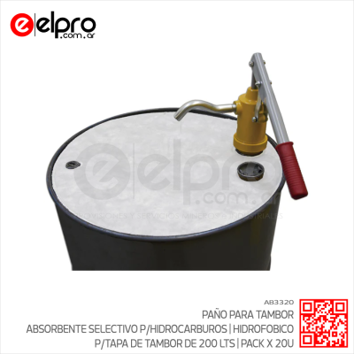 AB3320 - PAÑO ABSORBENTE SELECTIVO TAPA DE TAMBOR DE 200 LTS - CAJA X 20U-1