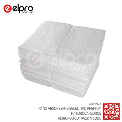 ABP7344 - PAÑO ABSORBENTE SELECTIVO PREMIUM HIDROCARBUROS -PACK X 100U