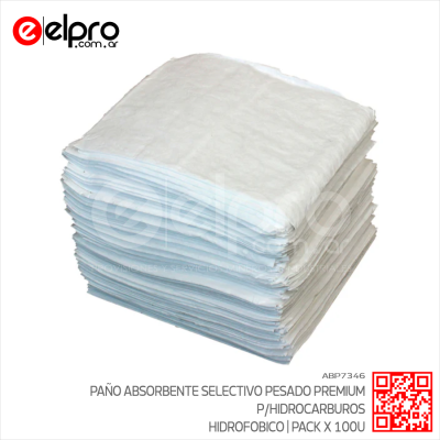 ABP7346 - PAÑO ABSORBENTE SELECTIVO PREMIUM HIDROCARBUROS PESADO - PACK X 100U
