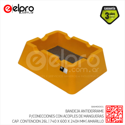 BAM0001 - BANDEJA ANTIDERR PLAST P-ACOP MANG-26LTS-1
