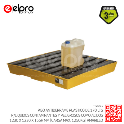 PT2004 - PISO ANTIDERRAME PLASTICO DE 170 LTS