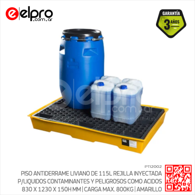 PTI2002 - PISO ANTIDERRAME PLASTICO DE 115 LTS