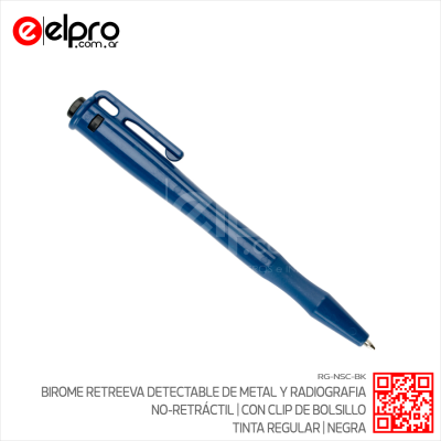 RG-NSC-BK - BIROME RETREEVA DETECTABLE METAL RADIOGRAFIA NO-RETRACTIL TINTA REGULAR NEGRO