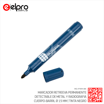 RG-PXM-BK - MARCADOR RETREEVA DETECTABLE METAL RADIOGRAFIA P.RED TINTA PERMANENTE NEGRO