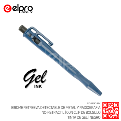 RG-RGC-BK - BIROME RETREEVA DETECT RETRAC TINTA GEL CLIP BOLSILLO NEGRO