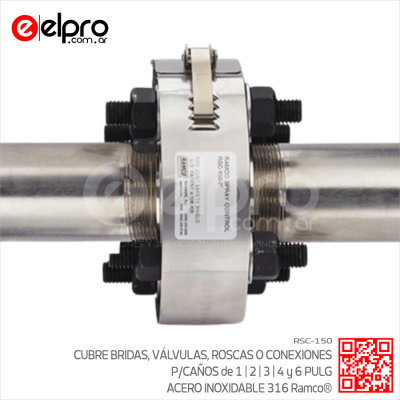 RSC-150-1 - CUBRE BRIDAS ACERO INOX C-ABRAZ SUJEC RAP CAÑOS Ramco®-1